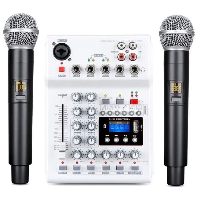 SkyDisco UM-100 Bluetooth Wireless Microphones and Mixer for Online Karaoke