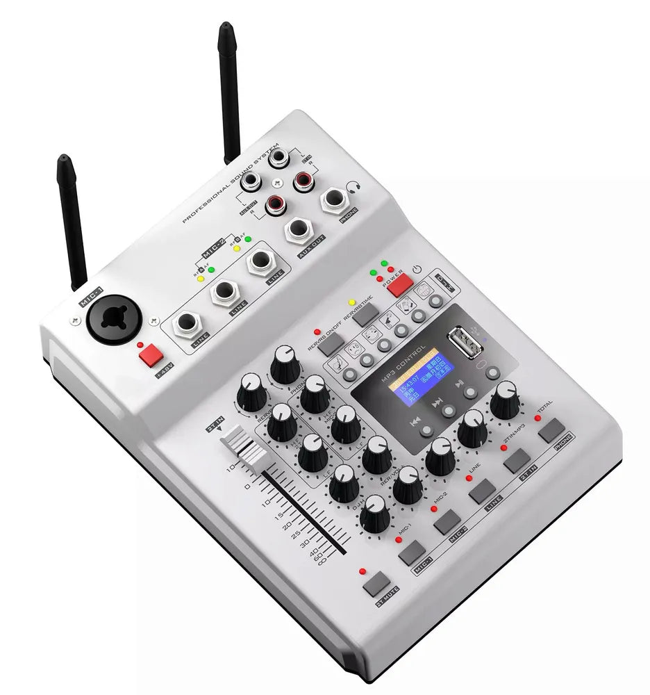 SkyDisco UM-100 Bluetooth Wireless Microphones and Mixer for Online Karaoke