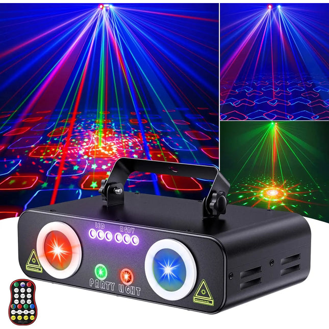 SkyDisco® Party Light RGB Laser LEDs UV with 3D Animation and DMX 