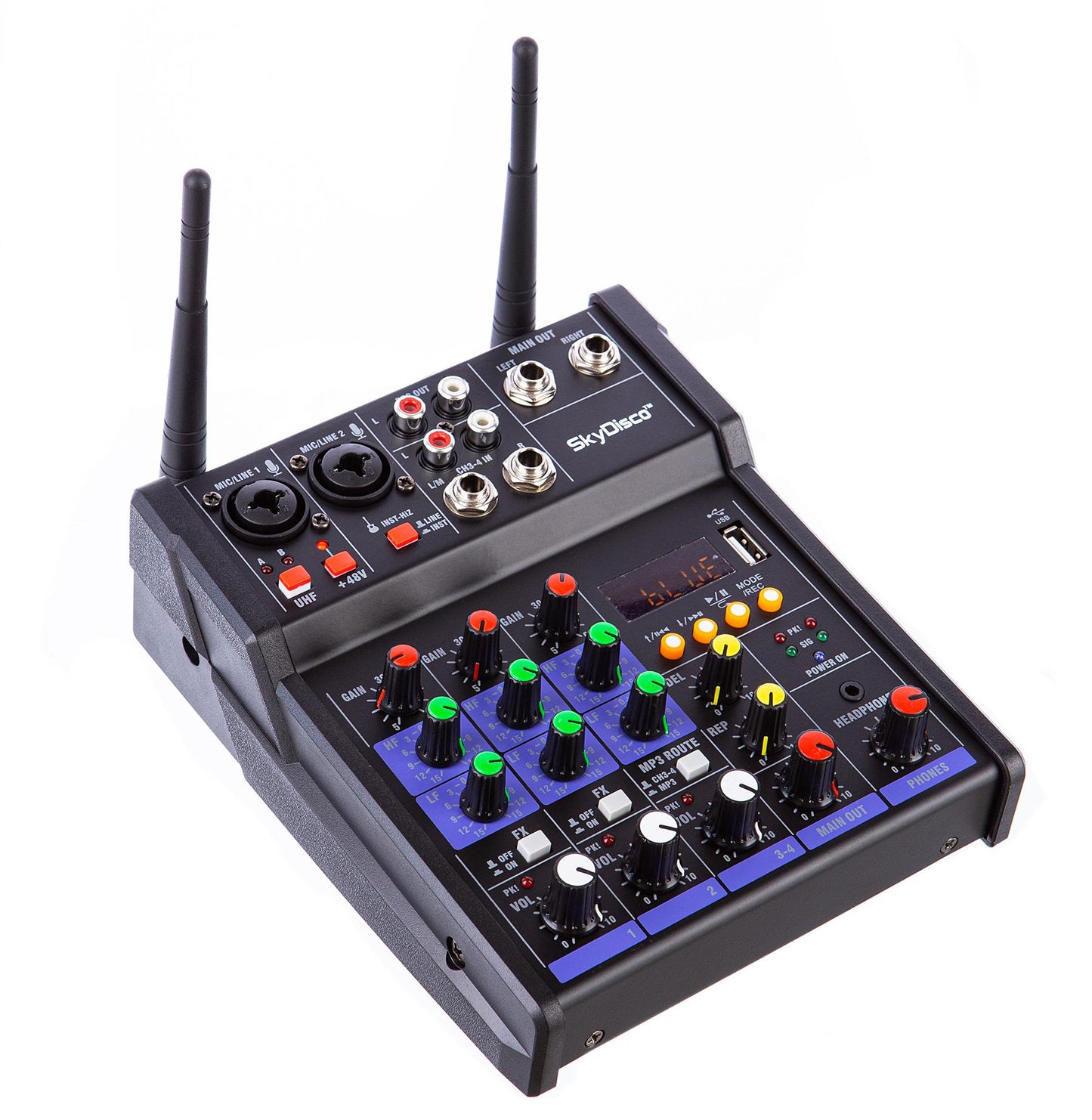 SkyDisco UM-200 Bluetooth Wireless Microphones and Mixer for Online Karaoke