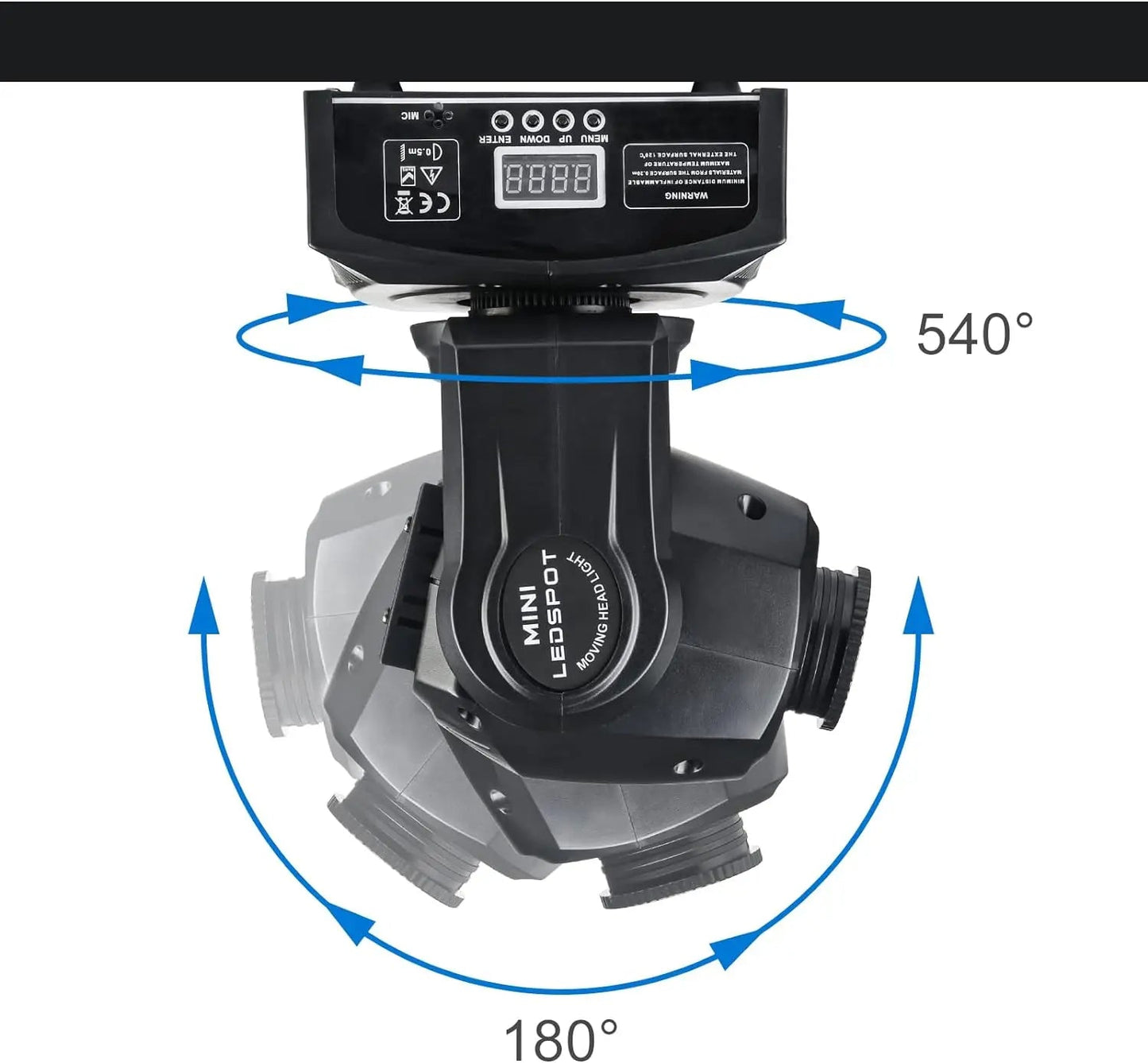 SkyDisco® MH-30 Mini DJ Moving Head Light 30W 8 Gobos 8 Colors DMX 