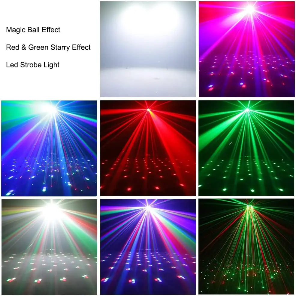 SkyDisco® Combo 370 Party Light 3-in-1 with Crystal Ball / Lasers / Strobes 