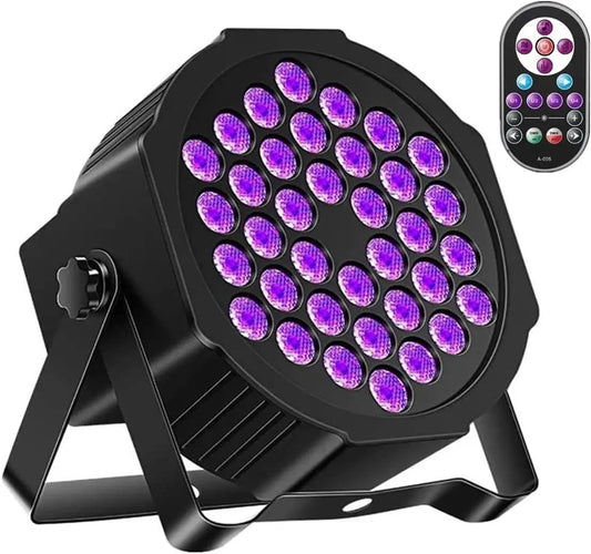 SkyDisco® LED PAR UV Black Lights 36x2W Remote and DMX Controlled 