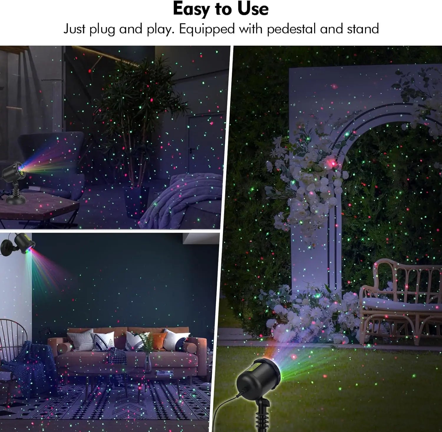 SkyDisco® Garden RG Points 130mW IP65 Outdoor Christmas Laser + Blue LED 